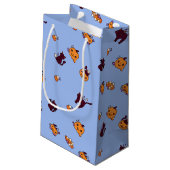 Kawaii Halloween Black Cats & Pumpkins Klein Cadeauzakje (Achterkant Gekanteld)