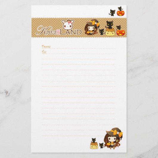 Kawaii Halloween Briefpapier (Voorkant)