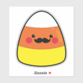Kawaii Halloween Candy Corn met snor Sticker (Vel)