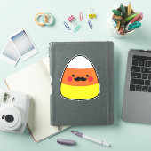 Kawaii Halloween Candy Corn met snor Sticker (iPad Cover)