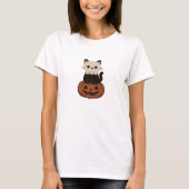 Kawaii Halloween Cat and pumpkin Oversized T-Shirt (Voorkant)