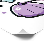 Kawaii Halloween Cat – Cute Witch Kitty on Pumpkin Perfect Poster (Hoek)