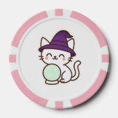 Kawaii Halloween Cat – Magisch en Schattig Spooky Poker Chips (Voorkant)