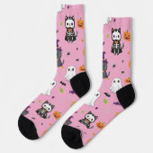 Kawaii Halloween Cats and Ghosts Sokken (Links)