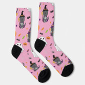 Kawaii Halloween Cats and Ghosts Sokken (Rechts)