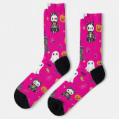 Kawaii Halloween Cats and Ghosts Sokken (Links)