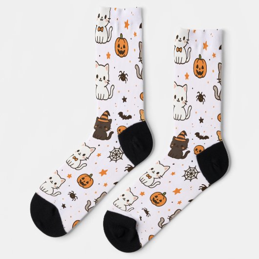 Kawaii Halloween Cats Sokken - Cat Lovers Gift (Links)