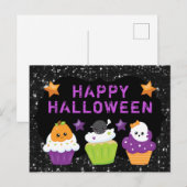 Kawaii Halloween Cupcakes Briefkaart (Voorkant / Achterkant)