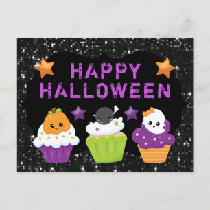 Kawaii Halloween Cupcakes Briefkaart