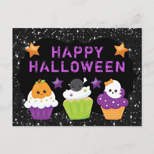 Kawaii Halloween Cupcakes Briefkaart (Voorkant)