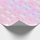 Kawaii Halloween | Cute Pastel Geesten Cadeaupapier (Hoek)