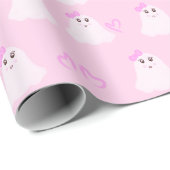Kawaii Halloween | Cute Pastel Geesten Cadeaupapier (Rol Hoek)