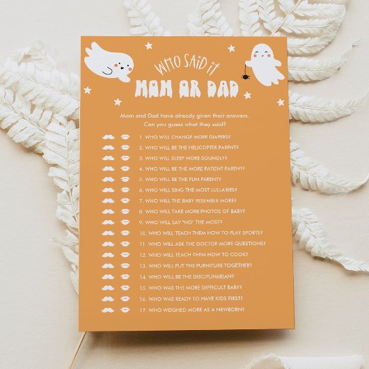 Kawaii Halloween die zei het mam of pap Baby spel Kaart