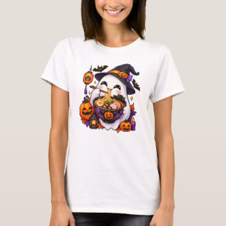 Kawaii Halloween Geest Eet Ramen Japans Eten T-shirt