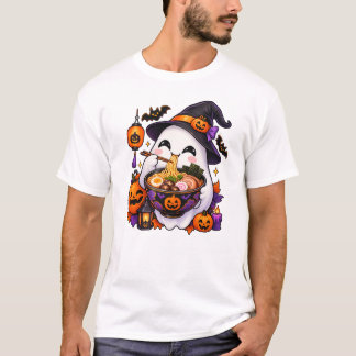 Kawaii Halloween Geest Eet Ramen Japans Eten T-shirt
