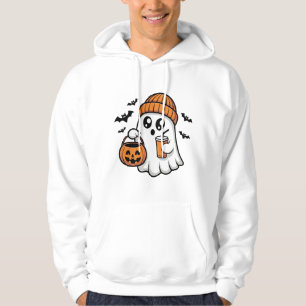Kawaii Halloween Geest Oranje Muts Herfst Geest Hoodie