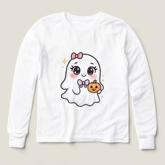 Kawaii Halloween Ghost Girl met pompoen (Voorkant)
