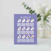 Kawaii Halloween Ghosts 2026 Kalender Briefkaart (Staand voorkant)