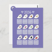 Kawaii Halloween Ghosts 2026 Kalender Briefkaart (Voorkant / Achterkant)