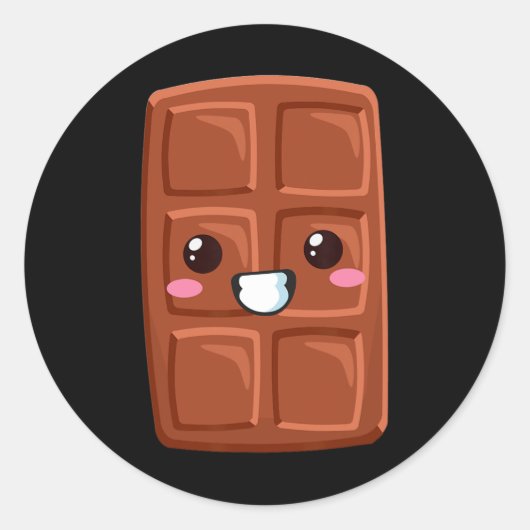 Kawaii Halloween Groep Kostuum Party's Choco Ronde Sticker (Voorkant)