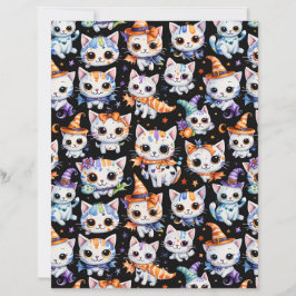 Kawaii Halloween Heks Kitten Scrapbook Papier