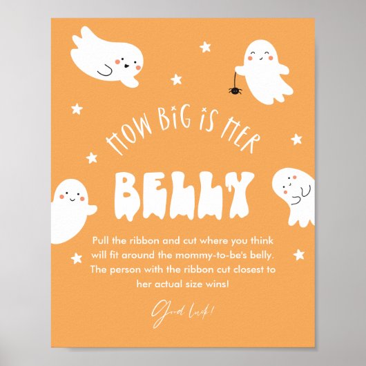 Kawaii Halloween Hoe groot is haar buik Baby spel Poster (Voorkant)