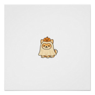 Kawaii Halloween-hond � Pompoen spookachtige puppy Perfect Poster
