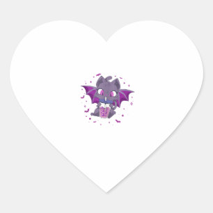 Kawaii Halloween Kat Boba Schattigee Anime Meisjes Hart Sticker