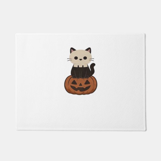 Kawaii Halloween Kat en pompoen Classic T-Shirt Deurmat (Voorkant)