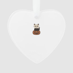Kawaii Halloween Kat en pompoen Classic T-Shirt Ornament