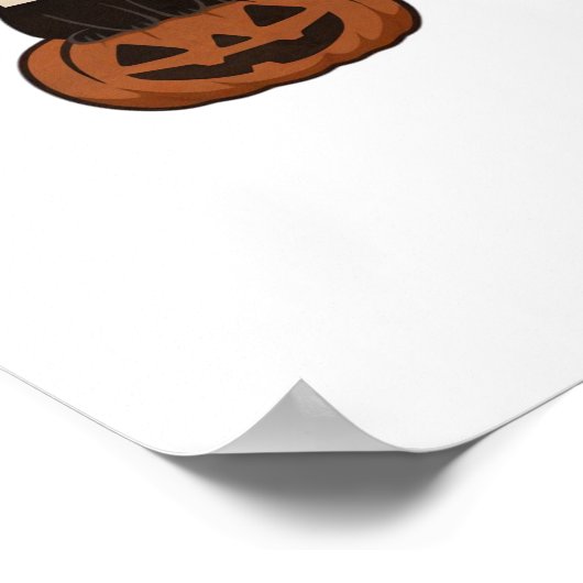 Kawaii Halloween Kat en pompoen Classic T-Shirt Poster (Hoek)