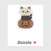 Kawaii Halloween Kat en pompoen Classic T-Shirt Sticker (Vel)
