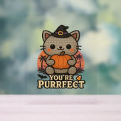 Kawaii Halloween kat met pompoen, Schattigee heks  Acryl Bord (Neutraal)