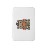 Kawaii Halloween kat met pompoen, Schattigee heks  Badmat (Voorkant Verticaal)