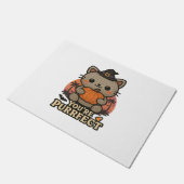 Kawaii Halloween kat met pompoen, Schattigee heks  Deurmat (Schuin)