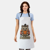 Kawaii Halloween kat met pompoen, Schattigee heks  Schort (Gedragen)