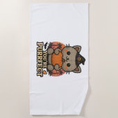 Kawaii Halloween kat met pompoen, Schattigee heks  Strandlaken (Voorkant)