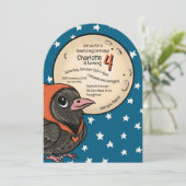 Kawaii Halloween Kinder Kostuum Verjaardag Raven M Kaart (Staand voorkant)