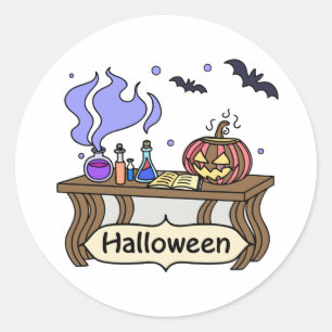 Kawaii Halloween magische drankjes - Hekserij Ronde Sticker