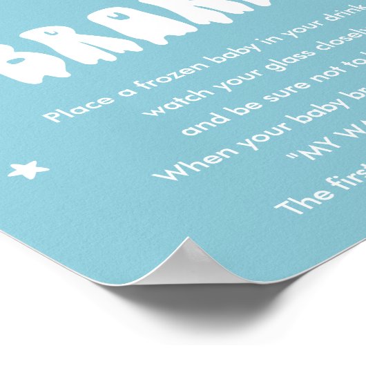 Kawaii Halloween Mijn Water Broke Baby shower Spel Poster (Hoek)