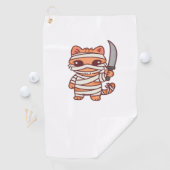 Kawaii Halloween Mummy Cat met Zwaard Classic T-Sh Golfhanddoek (Insitu)