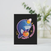 Kawaii Halloween Narwhal Briefkaart (Staand voorkant)