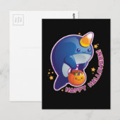 Kawaii Halloween Narwhal Briefkaart (Voorkant / Achterkant)
