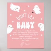 Kawaii Halloween Niet Zeggen Baby shower Spel Teke Poster (Voorkant)