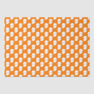 Kawaii Halloween oranje en witte spoken Tissuepapier