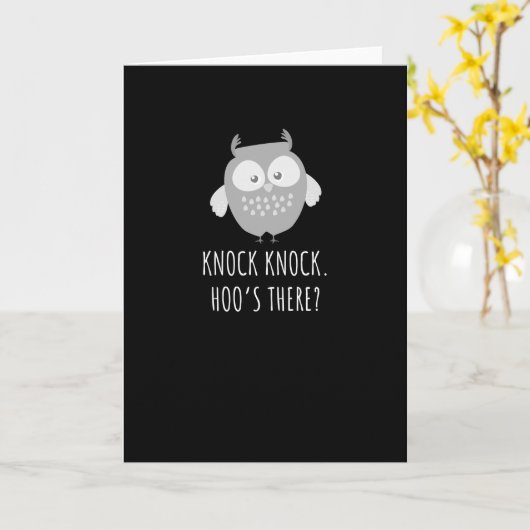 Kawaii Halloween Owl Kaart (Gele Bloem)