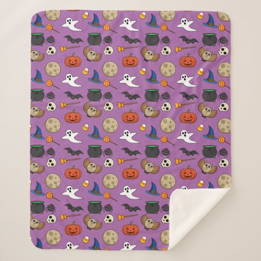 Kawaii Halloween Pack Sherpa Deken (Voorkant)
