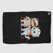 Kawaii Halloween Pals Mummy & Nurse kat Oversized Golfhanddoek (Horizontaal)