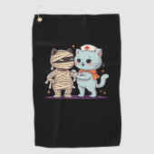 Kawaii Halloween Pals Mummy & Nurse kat Oversized Golfhanddoek (Voorkant)