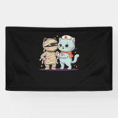 Kawaii Halloween Pals Mummy & Nurse kat Oversized Spandoek (Horizontaal)